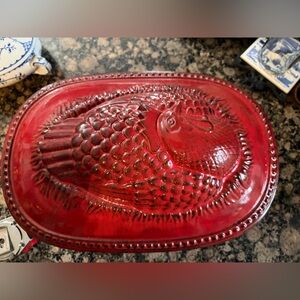 Red Ceramic Turkey baker